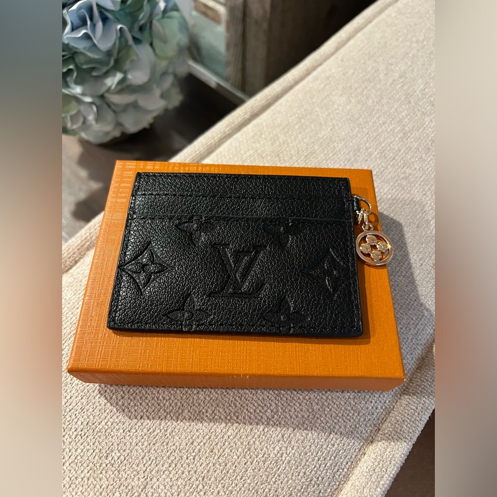 Black Monogram Card Holder